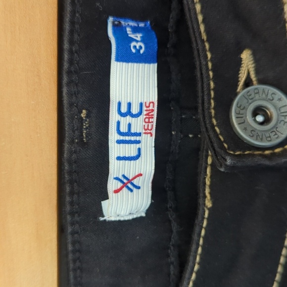 Women's Life Stretch Jeans Black Denim with Contrast Stitching-Size 28 Like New - Picture 2 of 5